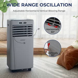 10000 BTU Portable Air Conditioner with Remote Control-Gray view 8