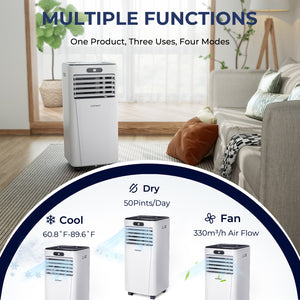 10000 BTU 4-in-1 Portable Air Conditioner with Dehumidifier and Fan Mode-White view 5