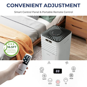10000 BTU 4-in-1 Portable Air Conditioner with Dehumidifier and Fan Mode-White view 7