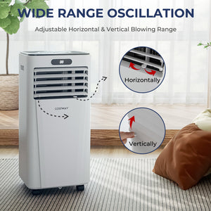 10000 BTU 4-in-1 Portable Air Conditioner with Dehumidifier and Fan Mode-White view 9