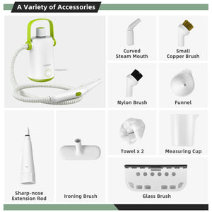 1000W Multifunction Portable Hand-held Steam Cleaner with 10 Accessories-Green view 8