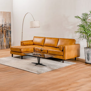 3-Seat L-Shaped Sectional Sofa Couch for Living Room-Brown view 3