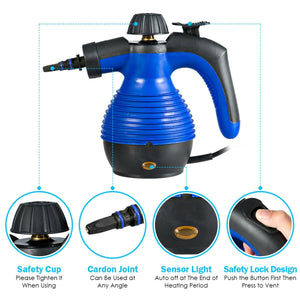1050W Multi-Purpose Handheld Pressurized Steam Cleaner-Blue view 5