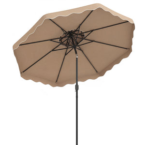 10 Feet Patio Umbrella with Push Button Tilt and Crank-Coffee view 4