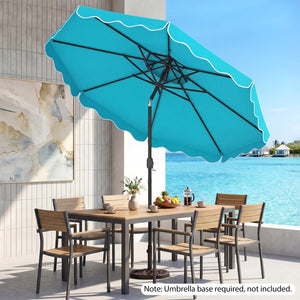 10 Feet Patio Umbrella with Push Button Tilt and Crank-Turquoise view 6
