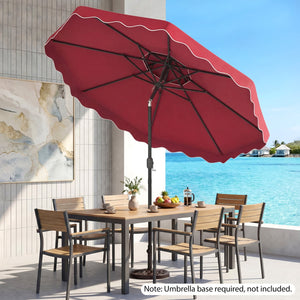 10 Feet Patio Umbrella with Push Button Tilt and Crank-Wine view 3