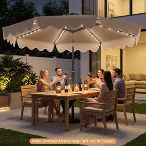 10 Feet Solar Patio Umbrella with Color-Changing LED Lights-Brown view 3