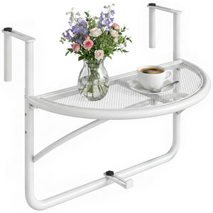 Adjustable Balcony Hanging Railing Table, Metal Mounting Mini Wall Desk Storage Rack – view 8