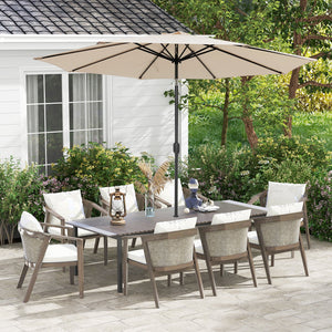 10 Feet Outdoor Patio Umbrella with Tilt Adjustment and Crank-Beige view 3
