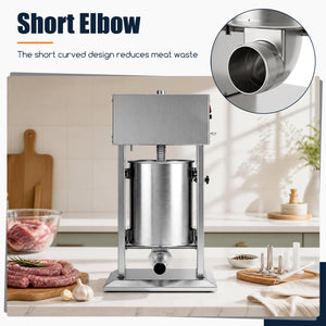 10L Electric Sausage Stuffer with 4 Stuffing Tubes Foot Pedal and Stepless Speed Control-Silver view 8
