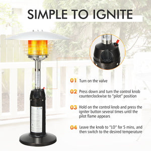 11 000 BTU Portable Tabletop Propane Patio Standing Heater-Black view 6