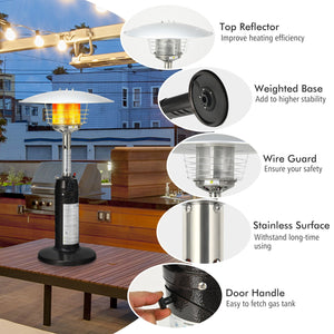 11 000 BTU Portable Tabletop Propane Patio Standing Heater-Black view 8