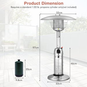 11 000BTU Portable Tabletop Patio Stainless Steel Standing Propane Heater view 4