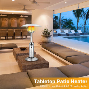11 000BTU Portable Tabletop Patio Stainless Steel Standing Propane Heater view 5