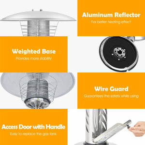 11 000BTU Portable Tabletop Patio Stainless Steel Standing Propane Heater view 9