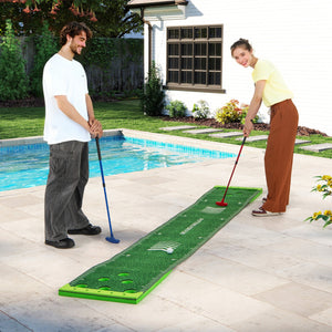 11 FT Putting Green Mat with 2 Adjustable Putters and 6 Balls view 2
