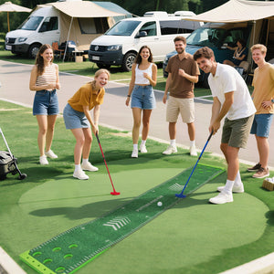 11 FT Putting Green Mat with 2 Adjustable Putters and 6 Balls view 3