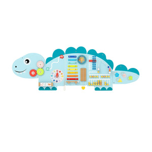 11-in-1 Dinosaur Activity Wall Busy Board Panels for Toddlers Education and Early Development-Blue view 4