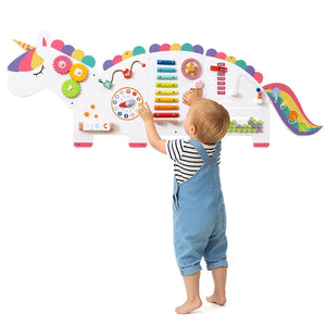 11-in-1 Dinosaur Activity Wall Busy Board Panels for Toddlers Education and Early Development-White view 4