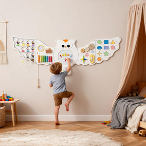11-in-1 Toddler Learning Activity Center Owl Activity Wall Busy Board Panels for 3+ Years Old view 2