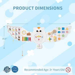 11-in-1 Toddler Learning Activity Center Owl Activity Wall Busy Board Panels for 3+ Years Old view 5