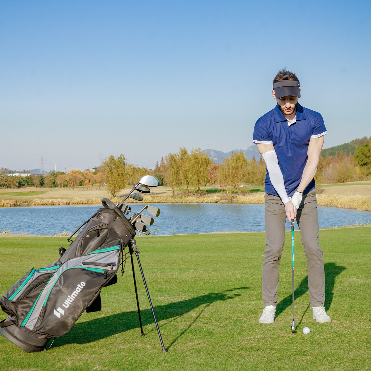 11 Pieces Complete Golf Club Package Set-Green view 2