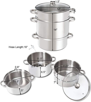 11-Quart Stainless Steel Fruit Juicer Steamer view 4