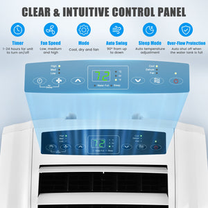 12000 BTU Dual Hose Portable Air Conditioner with Remote Control-White view 7