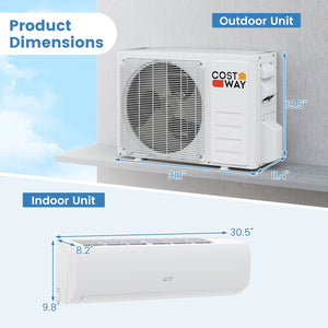EchoCool Series 11500 BTU 115V Mini Split Air Conditioner and Heater Pump System Wifi Enabled view 3