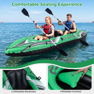 11.5 Feet Inflatable Kayak 2 Person Heavy Duty with Aluminum Paddles-Green view 8