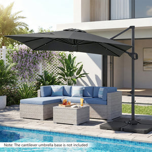 11 x 9 FT Cantilever Patio Umbrella with 360° Rotation and Easy Tilt Adjustment-Gray view 5