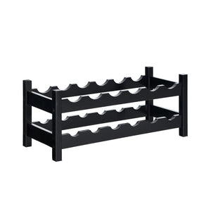 12 Bottles 2-Tier Bamboo Storage Shelf Wine Rack-Brown view 3