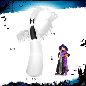 12 Feet Halloween Inflatable Ghost with LED Lights view 4