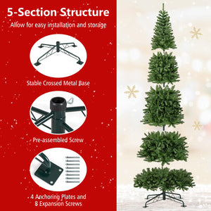 12 FT Tall Prelit Hinged Artificial Christmas Tree with 2536 PVC Branch Tips view 9
