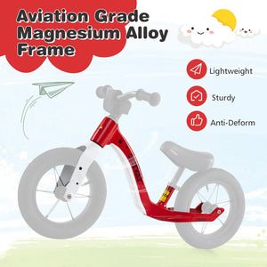 12-Inch Balance Bike with Adjustable Seat and Rotatable Handlebar for Over 36 Months Old-Red view 7