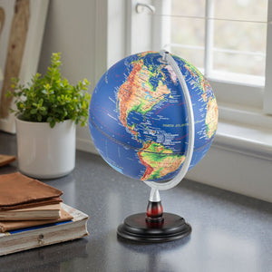 12 Inch Illuminated World Globe Antique Light up Globe Night Lamp-Navy view 2
