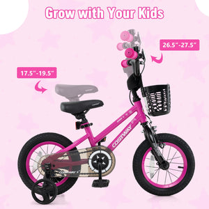 12 Inch Kids Bike Adjustable Bicycle with Front Basket for Children Aged 3-4 Years Old view 5