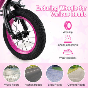 12 Inch Kids Bike Adjustable Bicycle with Front Basket for Children Aged 3-4 Years Old view 9