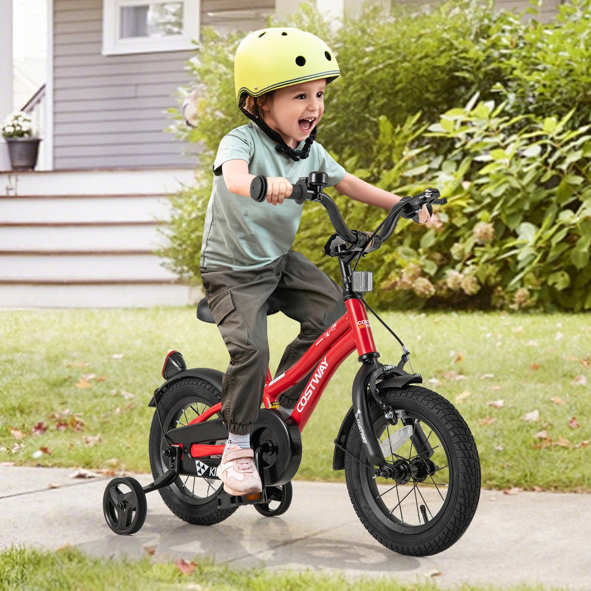 12 Inch Kids Bike Adjustable Bicycle with Reflectors and Bell for 3-4 Years Old view 2