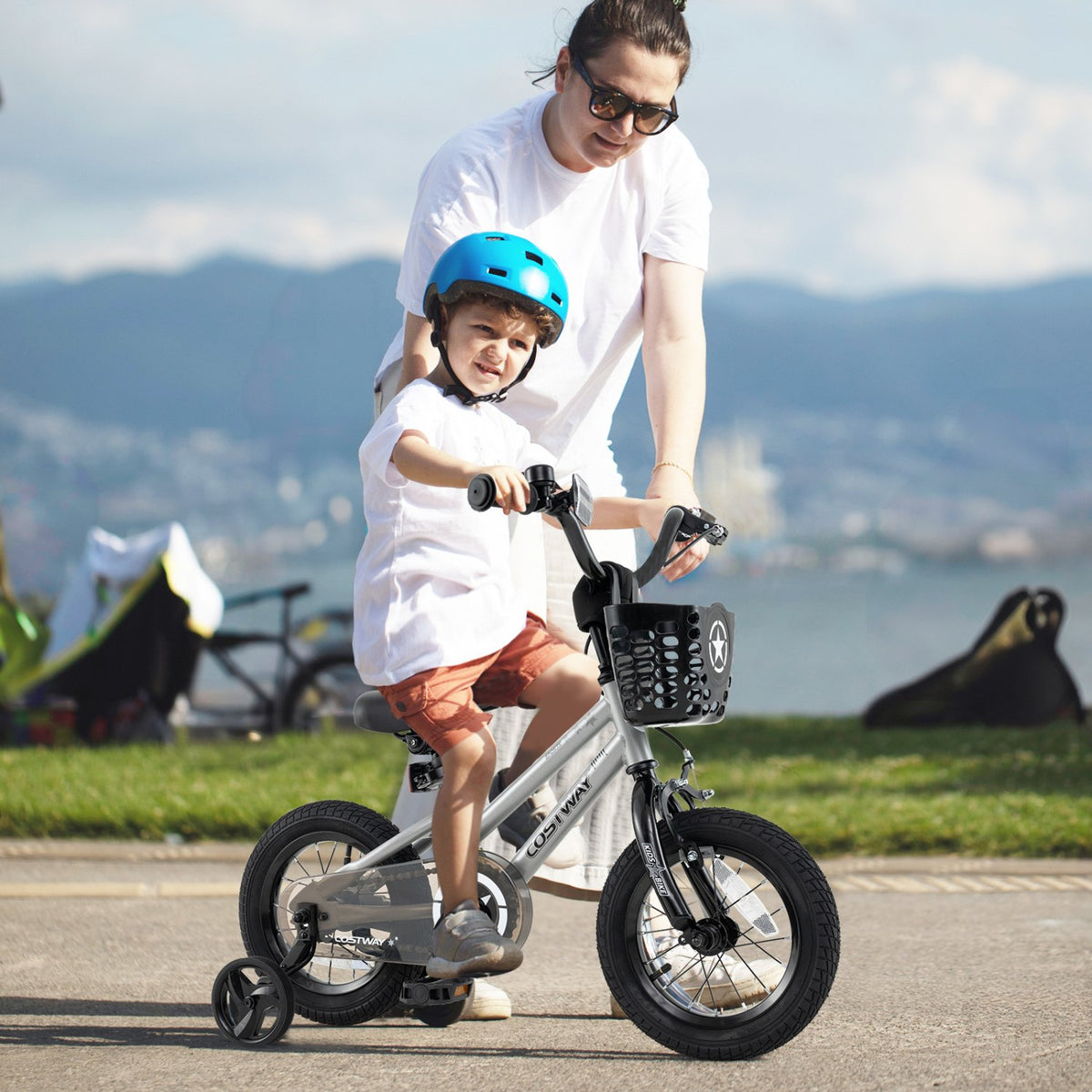 12 Inch Kids Bike Adjustable with Transparent Chain Cover for 3-4 Years Old view 2