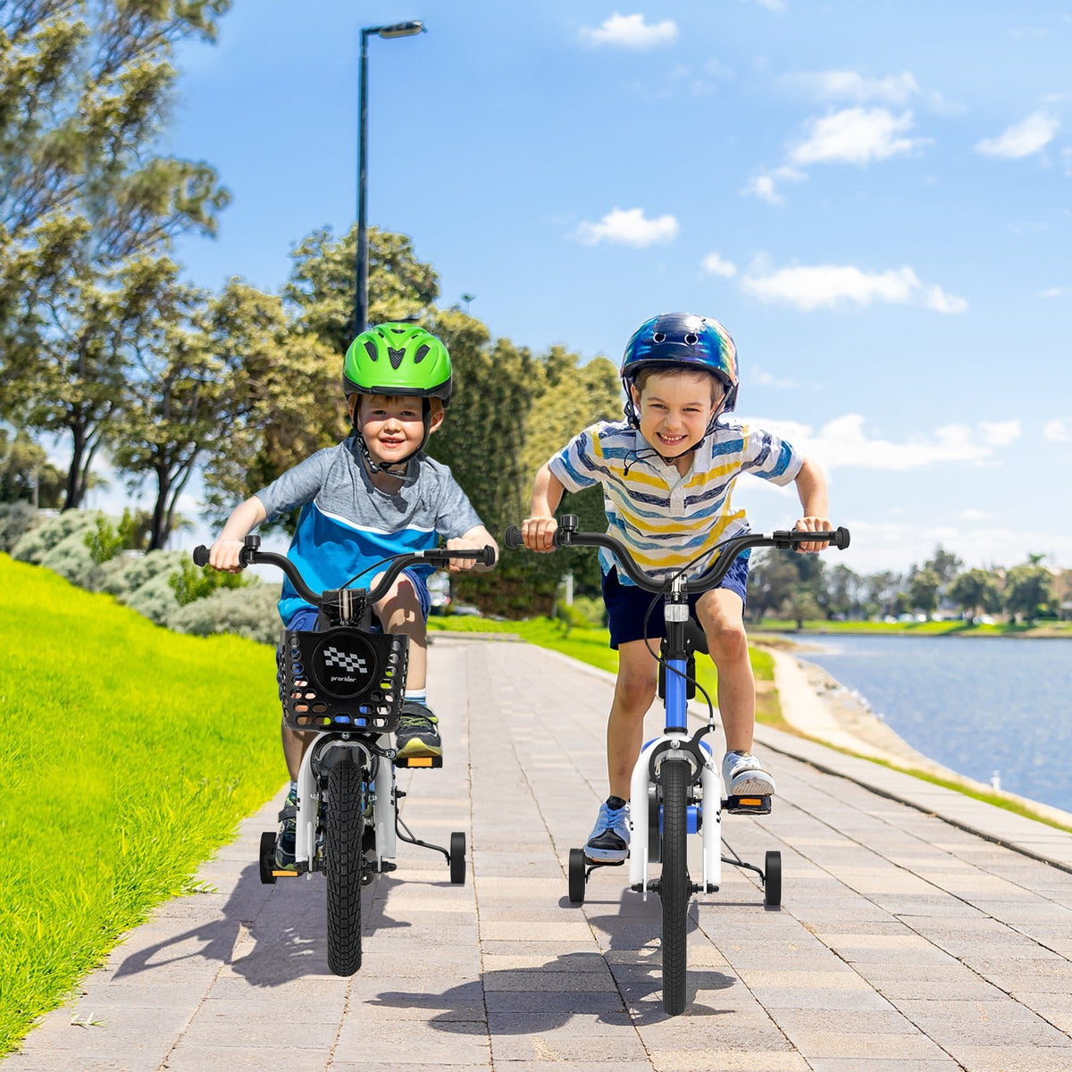 12 Inch Kids Bike Children Bicycle with Training Wheels for 3-4 Years Old-Navy view 2