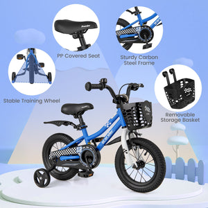 12 Inch Kids Bike Children Bicycle with Training Wheels for 3-4 Years Old-Navy view 8