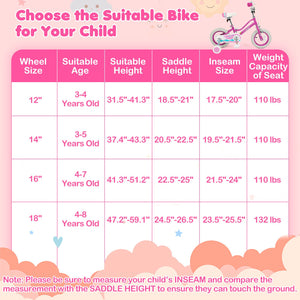 12 Inch Kids Bike for Aged 3-8 Years Old with Adjustable Handlebar Pink- Starlight Wave view 5