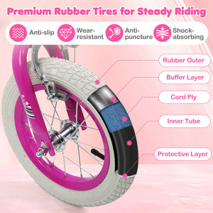 12 Inch Kids Bike for Aged 3-8 Years Old with Adjustable Handlebar Pink- Starlight Wave view 8