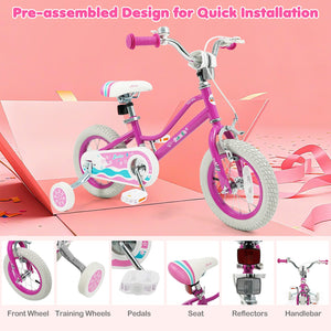 12 Inch Kids Bike for Aged 3-8 Years Old with Adjustable Handlebar Pink- Starlight Wave view 9