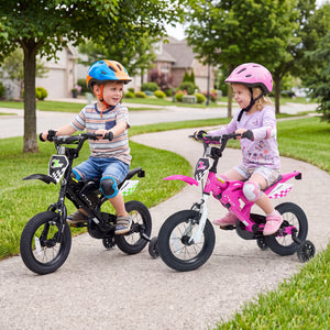 12 Inch Kids Bike Motorcycle-Inspired for Boy Girl Ages 3-4 Years-Pink view 3