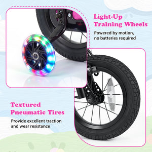 12 Inch Kids Bike Motorcycle-Inspired for Boy Girl Ages 3-4 Years-Pink view 6