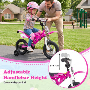 12 Inch Kids Bike Motorcycle-Inspired for Boy Girl Ages 3-4 Years-Pink view 7