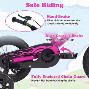 12 Inch Kids Bike Motorcycle-Inspired for Boy Girl Ages 3-4 Years-Pink view 8