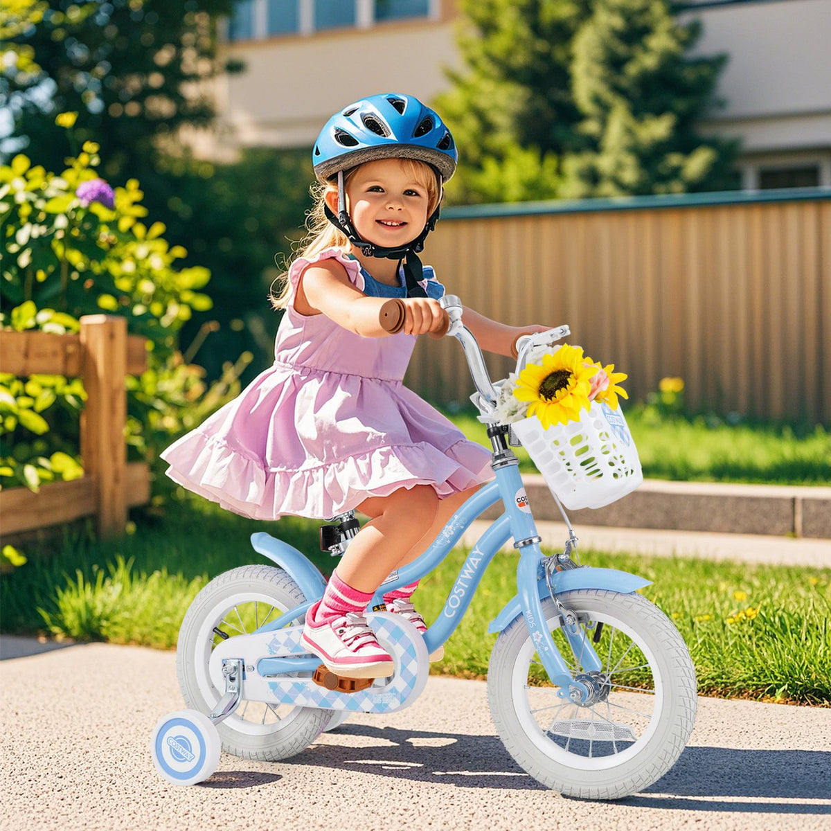 12 Inch Kids Bike with Adjustable Handlebar and Seat for 3-4 Year Old view 2
